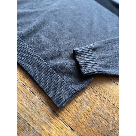 TOMMY HILFIGER Gray/Blue 1/4 Zip Cotton Pullover Sweater sz XL - Picture 6 of 10